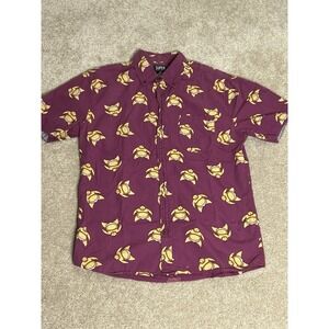 SUPER MASSIVE SUMO WRESTLER JAPANESE WRESTLER BUTTON UP SHIRT Mens Med